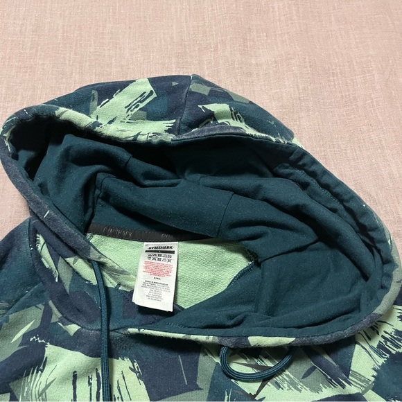 Gymshark The Bold Hoodie Green Camouflage Size Large Athletic Gym Workout pocket - Picture 5 of 6